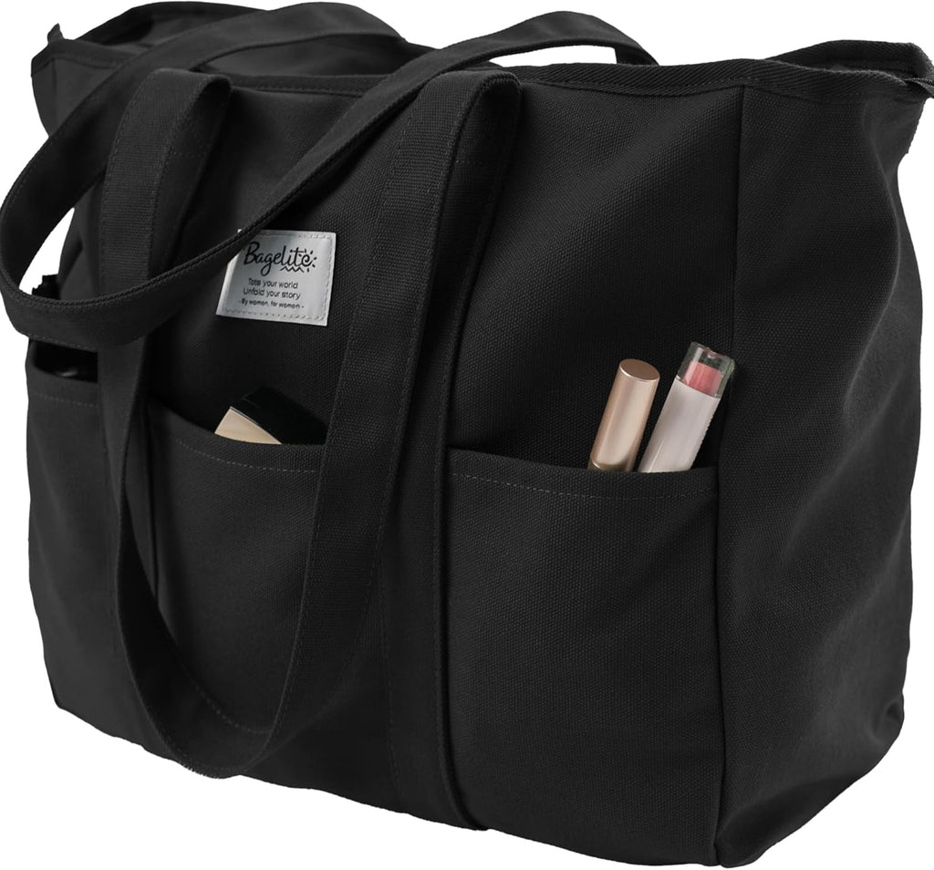 Skiennix Extra Large Canvas Tote Bag - Versatile Utility Work Bag with Zipper for Men & Women