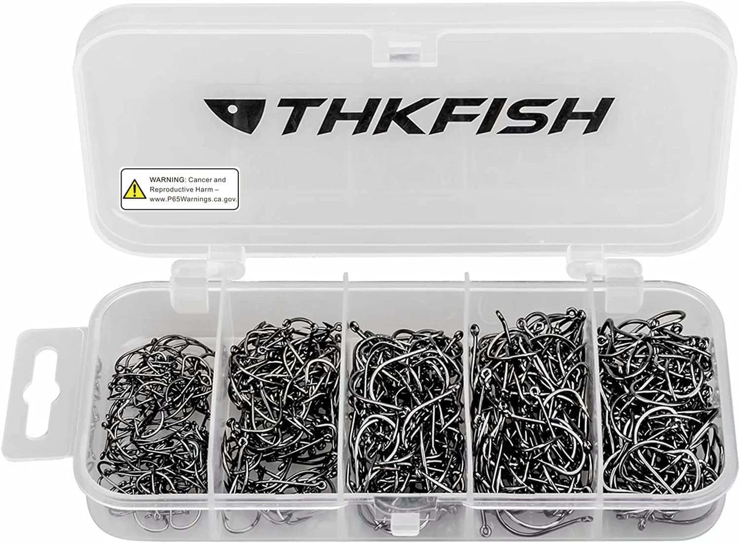Thkfish Fishing Hooks - Drop Shot & Wacky Worm - Offset Circle Hooks in Sizes #1 to 2/0 - 50/100 Pcs Box