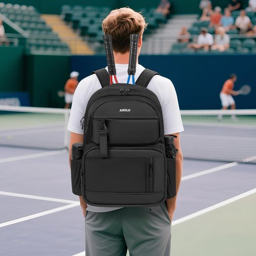 ANILD Tennis Bag Tennis Racket Backpack for 2 Rackets with Ventilated Shoe Compartment for Men & Women