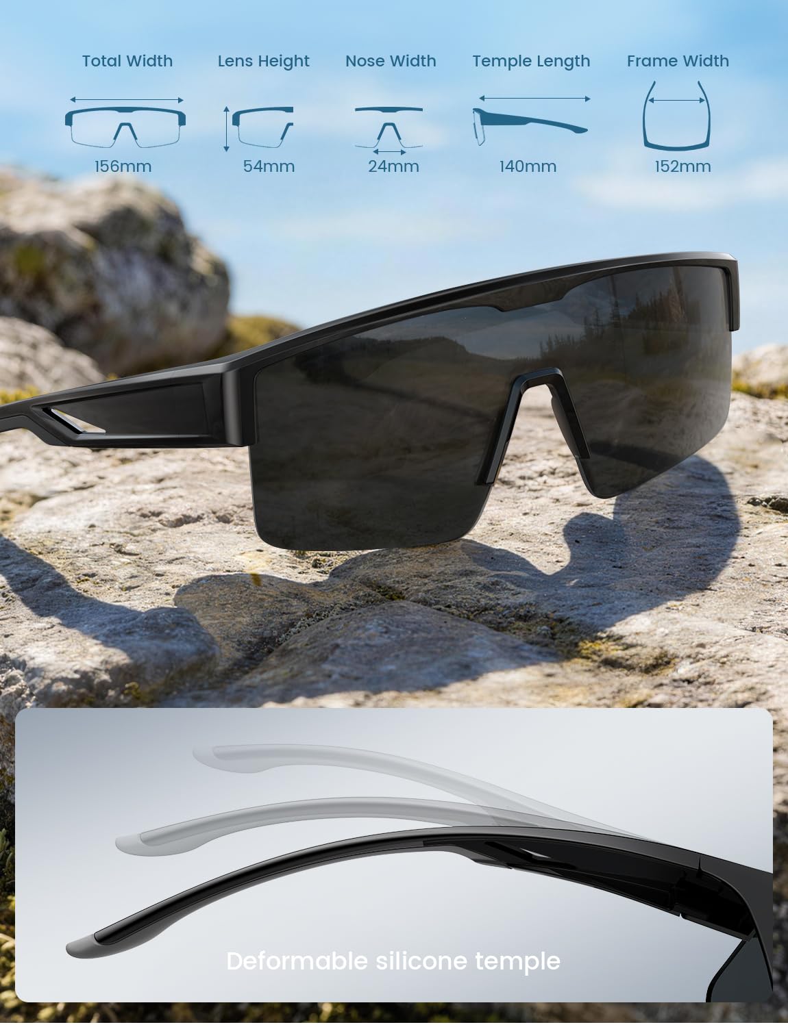 Lamicall Polarized Fit Over Glasses Sunglasses - UV400 Protection for Men Women, Oversized Sun Glasses for Driving Cycling Golf Fishing