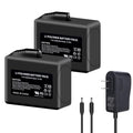 DFTIM 2Pack 5000mAh LI Polymer Battery Pack for Heated Gloves, Socks, Hats, Mittens, Vest, Jacket, Hand Muff, Boots, Hat, Knee Braces Suit Upgraded Version Battery with 8.4V DC Dual Battery Charger