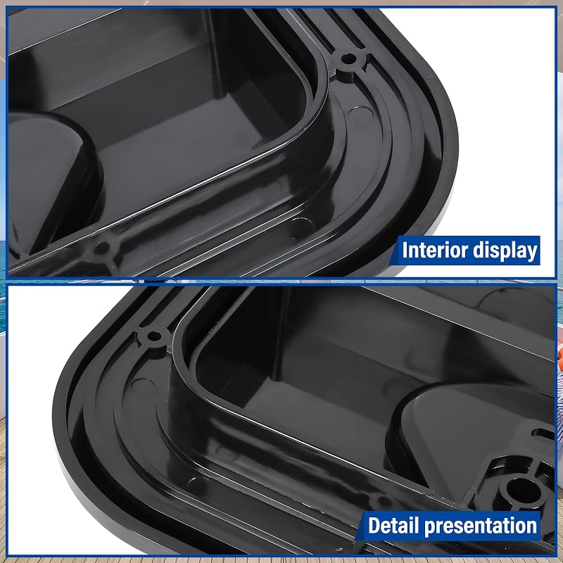 Marine Deck Access Hatch 23.9 x 9.5 in with 2 Recessed Handles – Black, 180° Hinge