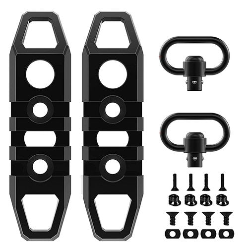 Gotical Compatible Mloks/Keymods Picatinny Rail,3-Aluminum Picatinny Rail Section Accessories for Mloks/Keymods System (Pack of 2 - Black)