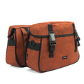 TOURBON Nylon Double Pannier Shoulder Bags Bicycle Rear Rack Trunk Motorcycle Tail Seat Bag - Brown