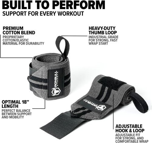 **USPA Approved Wrist Wraps by [Brand Name] | 18” Premium Quality Straps for Weightlifting**