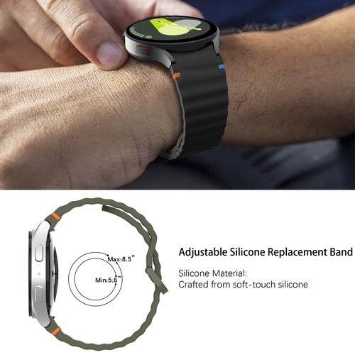 Lamshaw Compatible with EGQINR Smartwatch Bands, 18mm, 20mm, 22mm Silicone Woven Line Adjustable Replacement Strap Compatible for EGQINR H31, H38, H52, T90, T32, P103, Watch HT, HT12, P88, T42