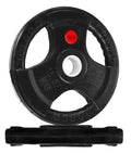 Fitvids Olympic 2-Inch Cast Iron Plate Weight Plate for Strength Training and Weightlifting, Rubber Coate Style, 35LB Pair