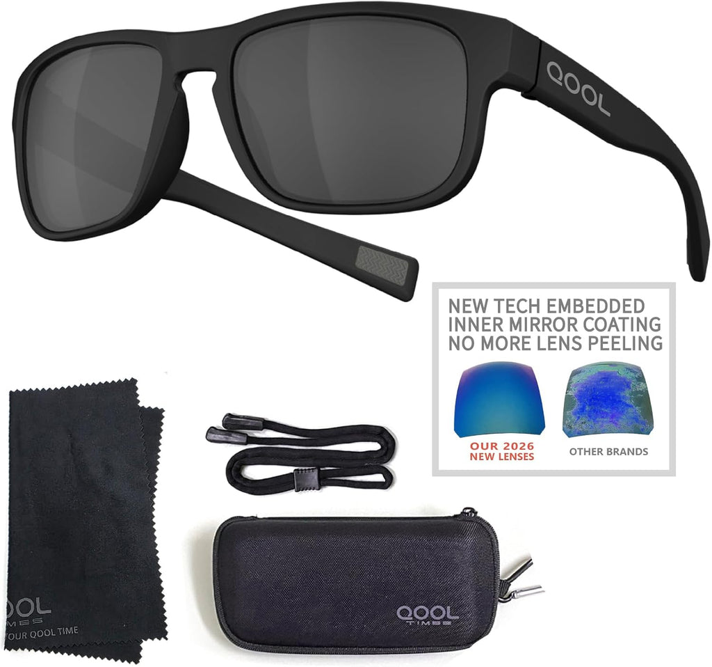 Qool Time | Floating Polarized Fishing Sunglasses - Saltwater Resistant Lenses, Durable Coating