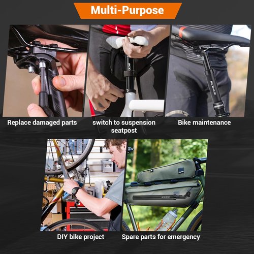 BICYCGEAR Suspension Seatpost 27.2 30.4 30.9 31.6 Bike Seat Posts with Suspension 40mm Travel Bicycle Seat Shock Absorber Aluminum Tube for E Bike MTB BMX Road City Bike Replacement Component Parts