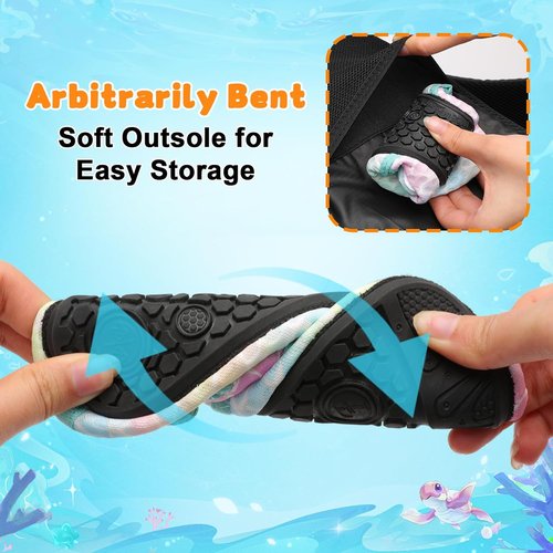 LeIsfIt Kids Water Shoes - Quick Dry Aqua Socks for Boys & Girls | Breathable Non-Slip Swim Shoes