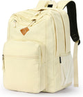 ZORFIN 26L Water Resistant Backpack for College and Travel - Stylish Beige Bookbag