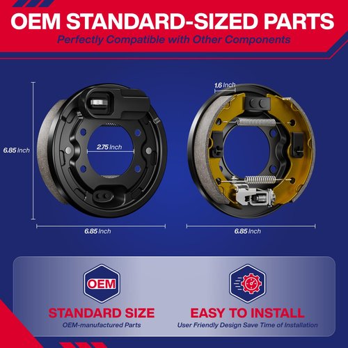 SUPGCPER Club Car Brake Assembly, Golf Cart Rear Brake Cluster Fit Club Car DS & Precedent 1995-UP, Tempo 2018-UP, Driver and Passenger Side, Club Car Brake Kit OEM Replace# 101823301, 103380202
