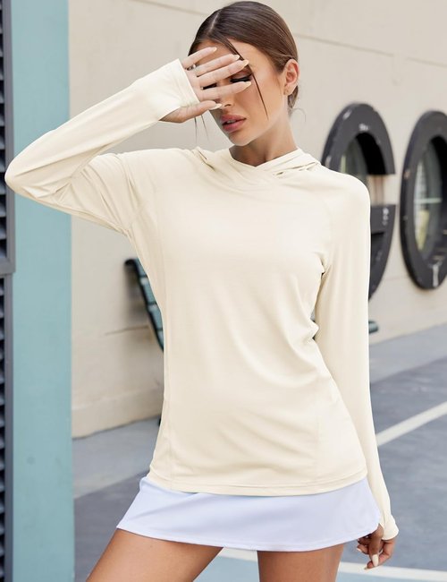 LUYAA Women's Sun Protection Hoodie - UPF 50+ Breathable Long Sleeve for Outdoor Activities