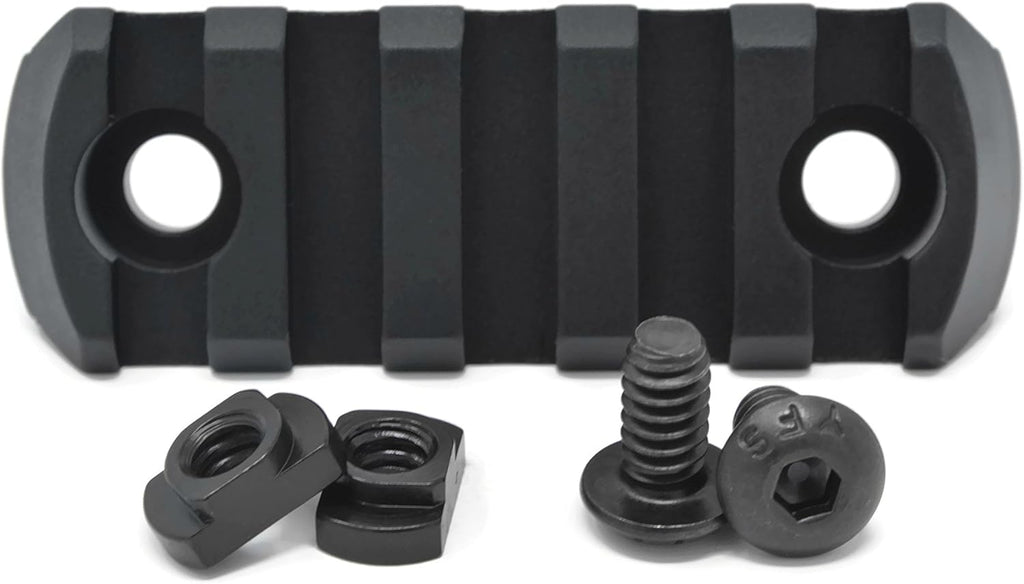 STNGR USA 5-Slot M-LOK Aluminum Picatinny Rail Section - Durable Accessory with T-Nuts & Screws