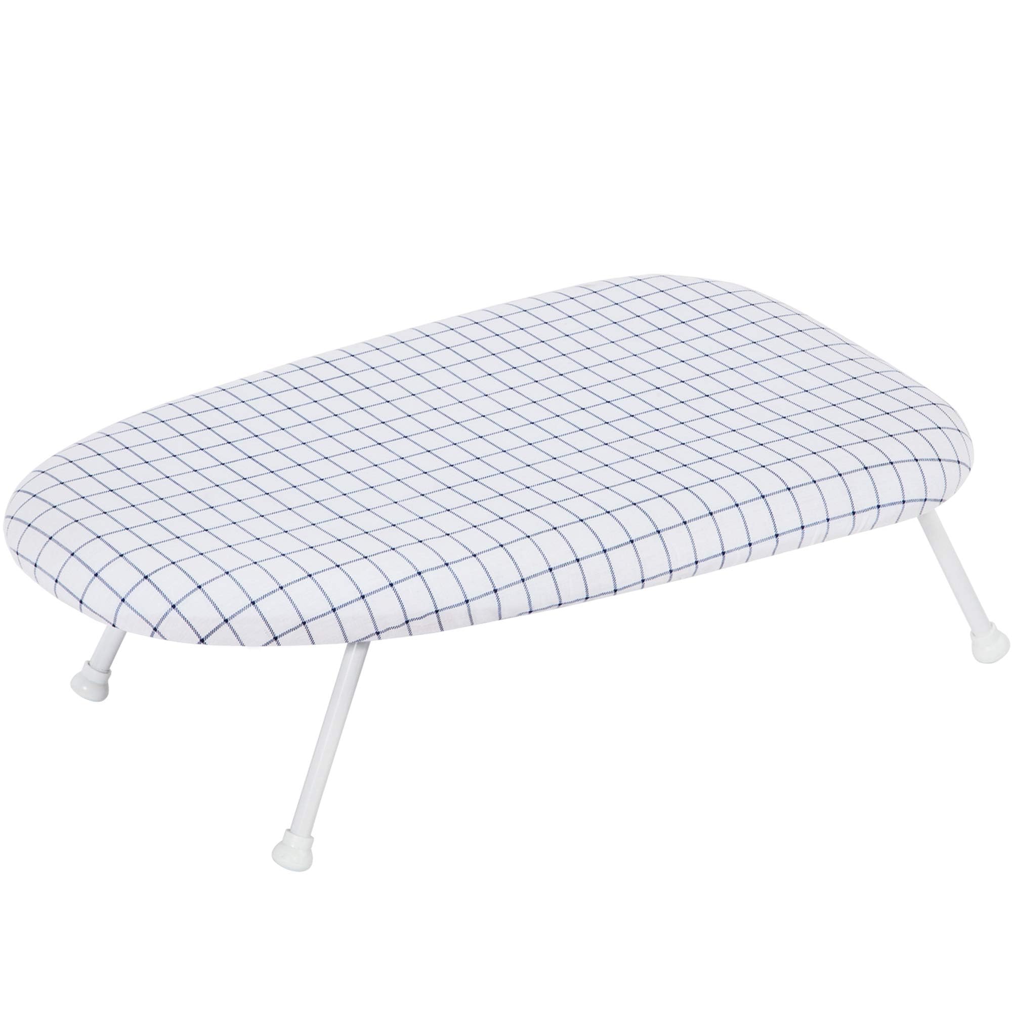 Storage MANIAC Tabletop Ironing Board with Folding Legs, Extra Wide Countertop Ironing Board with Cotton Cover, Portable Mini Ironing Board for Sewing, Craft Room, Household, Dorm, Blue