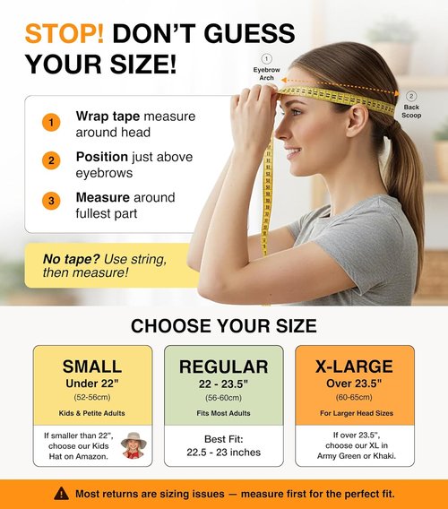 GearTOP Safari Hat - UV Protection UPF 50+ Sun Hat for Men & Women | Ideal for Fishing, Gardening & Hiking (22-23 1/2")