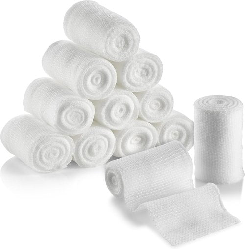 MEDca Gauze Bandage Rolls - Medical Grade 2" x 4.1 Yards, 12 Pack for Wound Care & First Aid