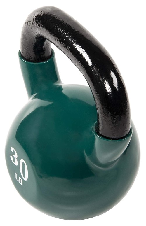 Fitvids All-Purpose Color Vinyl Coated Kettlebell, 30 Pounds