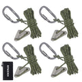Hikeman 4 Pack Camping Rope with Locking Carabiner Clip,4mm Reflective Guy Lines with Triangular Guyline Adjuster Tensioner,Nylon Cord for Tent Tarp Tie Down,Hiking,Backpacking