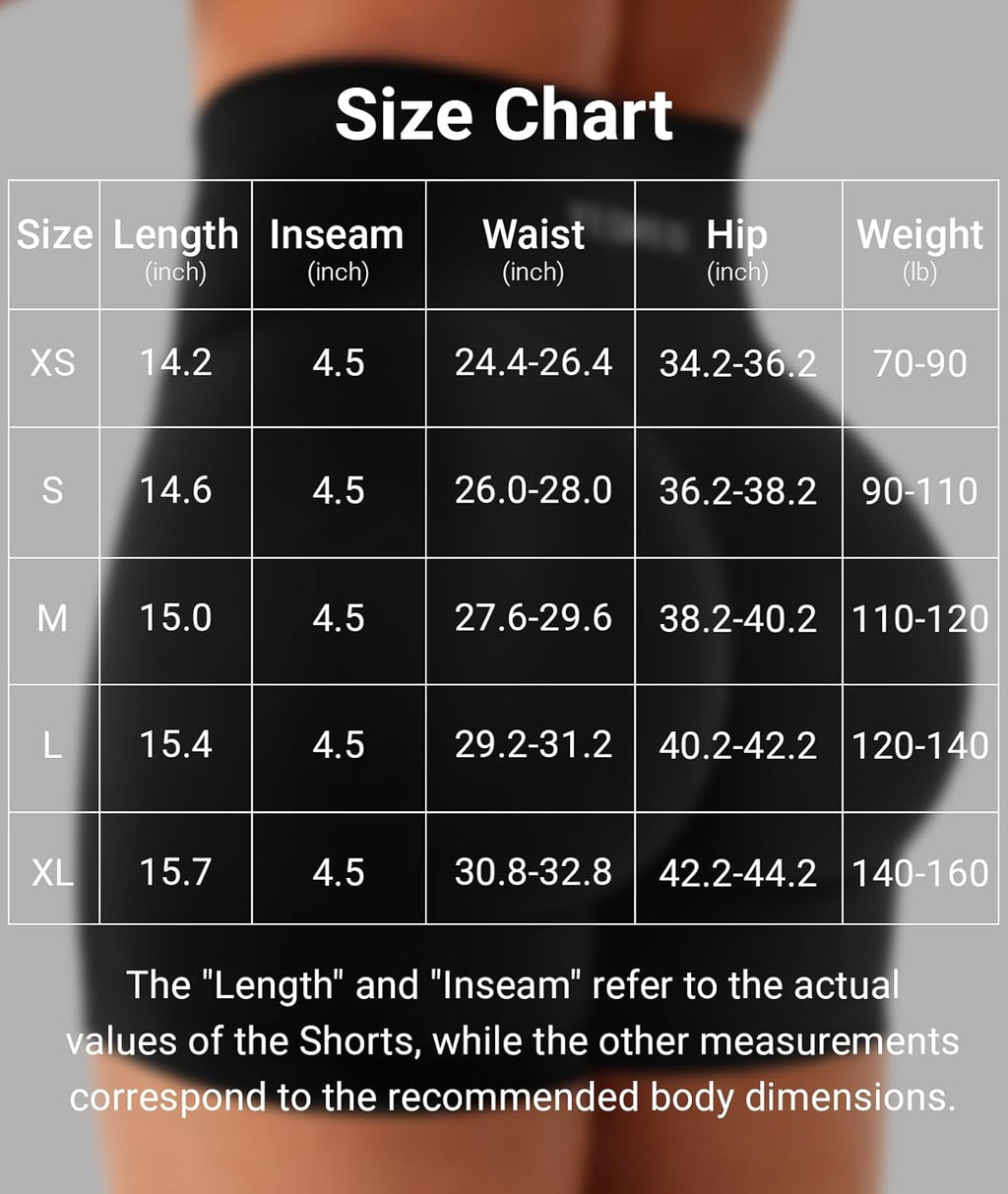 YEOREO Women's Workout Shorts - Butt Lifting High Waist Gym Biker Shorts | 4.5" Seamless Tummy Control