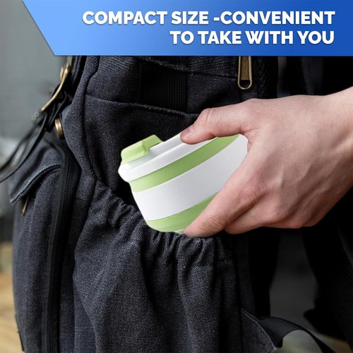 ZQZXD 4-Pack Collapsible Cup Reusable – 12oz Leakproof Travel Coffee Mug, Silicone, Foldable & Portable for Hiking, Camping, Office | Lightweight, Heat-Resistant, Easy to Clean, Outdoor & Travel Cup