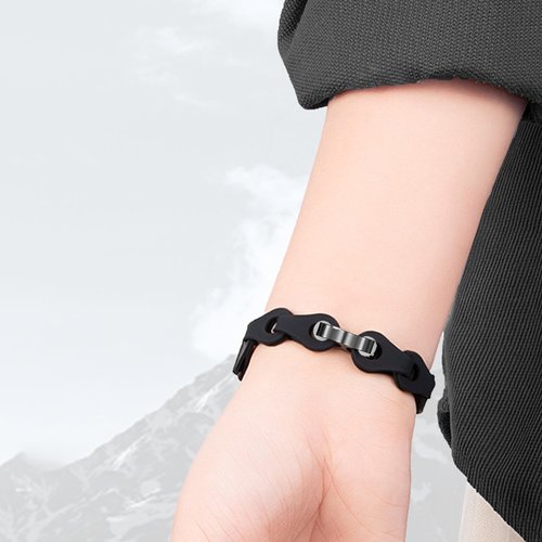 Lamshaw Compatible for Amazfit Helio Bands, Quick Release Elastic Silicone Hollowed Out Replacement Straps Compatible for Amazfit Helio Fitness Tracker Wristband (Black)