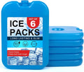 LotFancy Ice Packs - Reusable Freezer Packs for Coolers & Lunch Boxes | Slim Blue Ice Blocks, Long Lasting