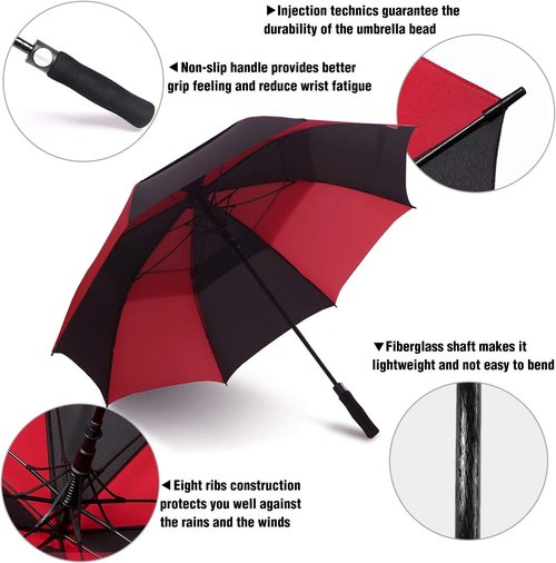 ACEIken Golf Umbrella - Extra Large 58/62/68 Inch Automatic Open | Windproof & Waterproof Double Canopy