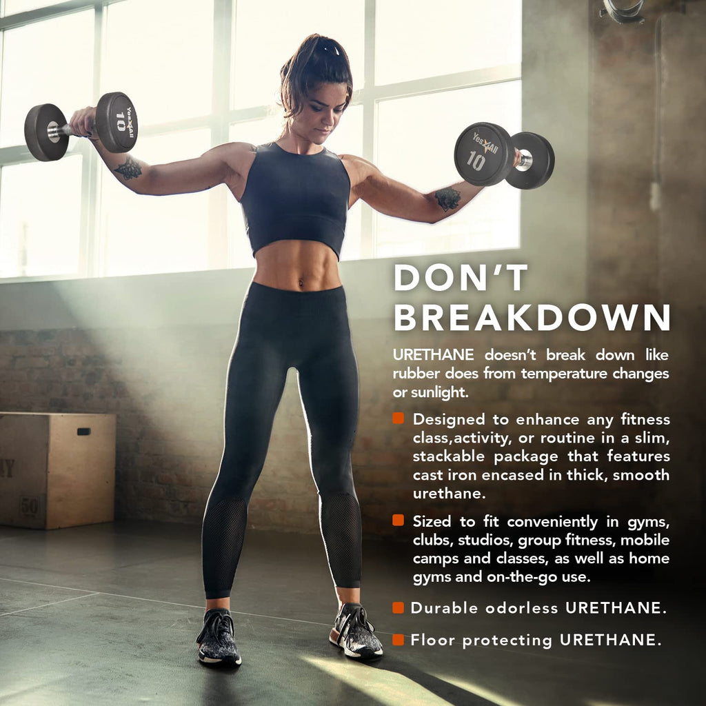 Yes4All Premium Urethane Dumbbell - 20 Pounds