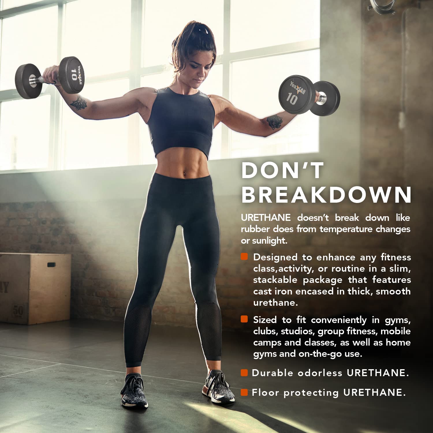 Yes4All Premium Urethane Dumbbell - 20 Pounds