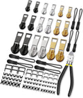 Zipper Repair Kit, Upgraded Zipper Replacement Slider Kit (99 PCS), Include Zipper Pull Replacement, Instant Zippers Plier, Easy Install, Zippers Fix Kit for Jacket Backpack Luggage (3 Sizes #3, 5, 8)
