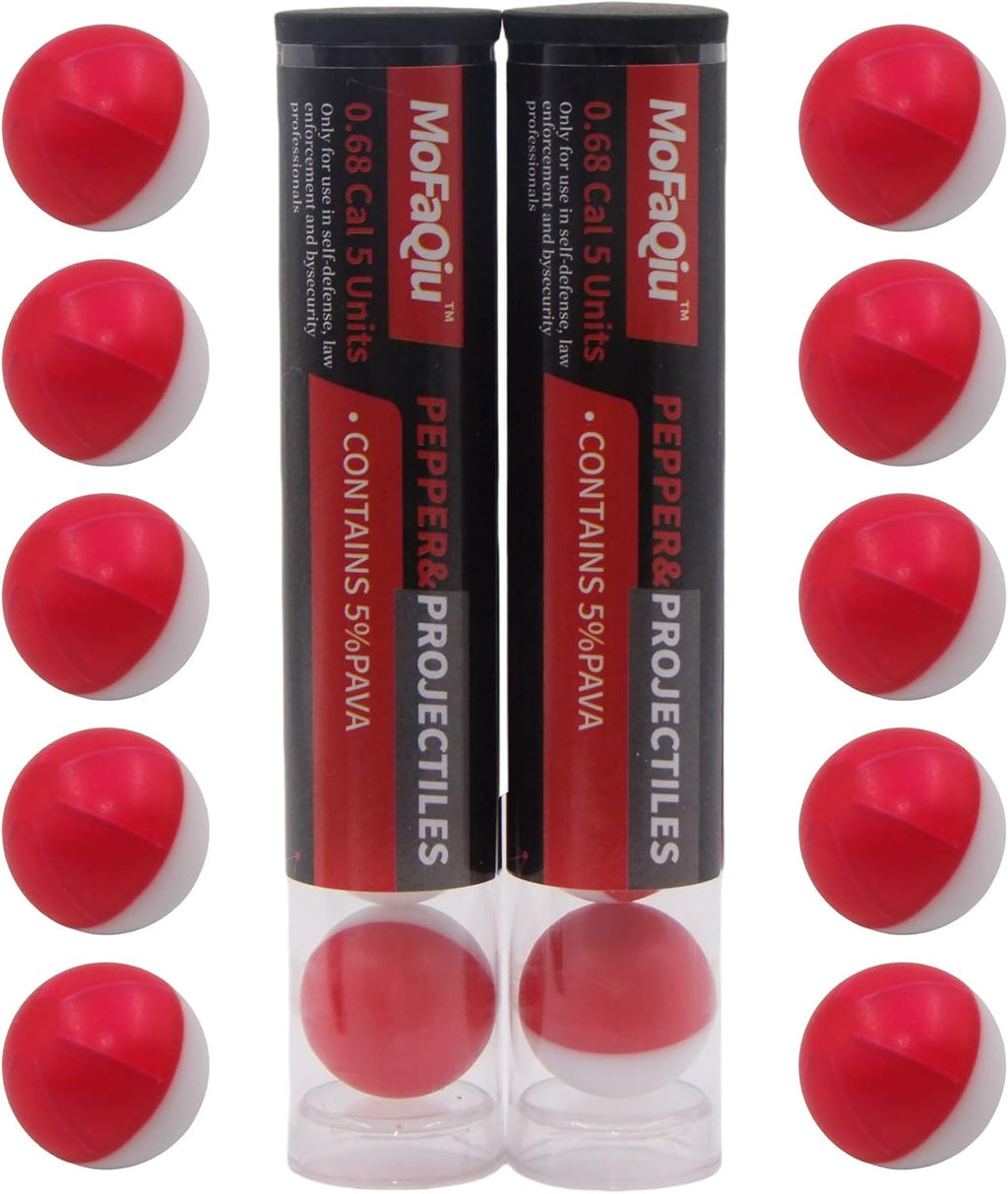 PAVA 68 Caliber Pepper Balls - Fracture Groove Design | Enhanced Diffusion Radius, Ultrafine Powder