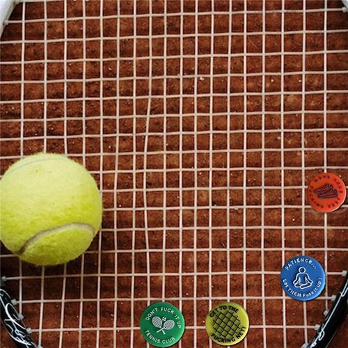 4 Pcs Colorful Spicy/Aggressive Reminder to Keep You On Your Tennis Game, Tennis Vibration Dampener, Tennis Racket Dampener, The Best Tennis Gift for Every Player and Team Tennis Vibration Dampeners