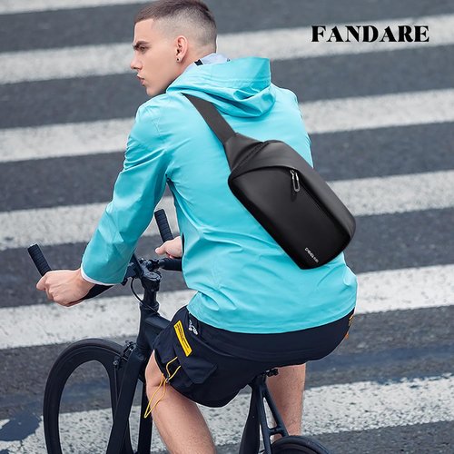 FANDARE Sling Bag - Lightweight Crossbody Backpack for Men | Casual Tactical Travel Pack - Black