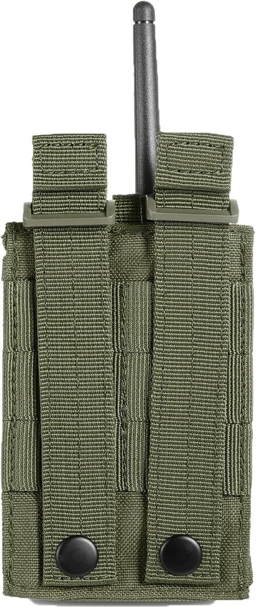FRTKK Tactical Radio Holder - Heavy Duty Molle Pouch for Two-Way Walkie Talkies | Army Green