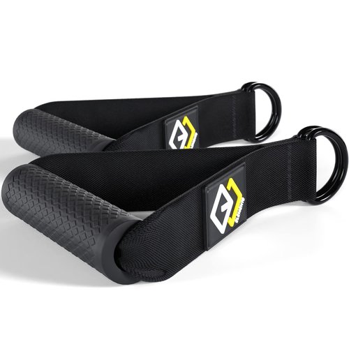 GJELEMENTS Exercise Handles - Premium Heavy Duty Handles for Resistance Bands, Cable Machine, Suspension Training Straps - Home Workout Accessory, Gym Equipment - for Upper Boddy Strength Training