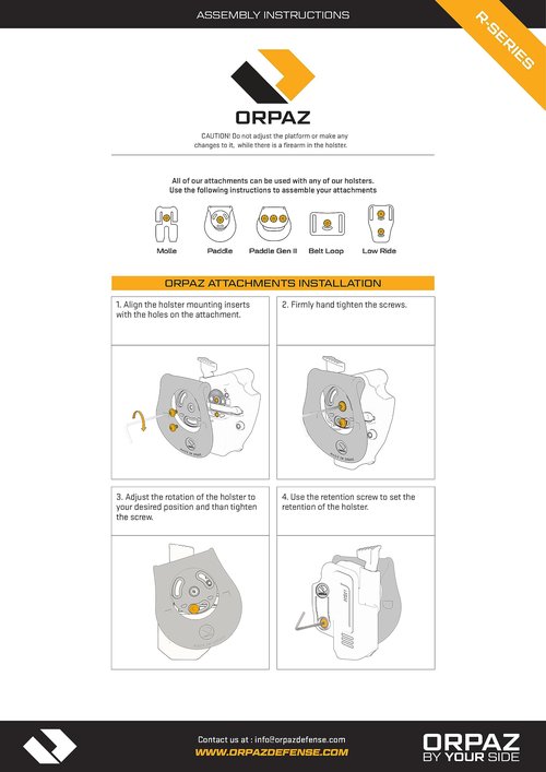Orpaz C-Series G17 Holster - Glock 17 Compatible, OWB Level I/II Holster (Paddle)