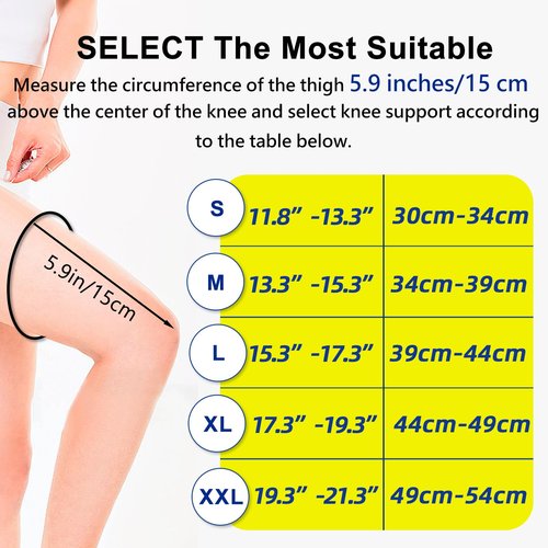 Ruilaibao 2 Pack Full Leg Compression Sleeves, Long Knee Brace Support for ACL,PCL, Meniscus Tear, Arthritis, Tendinitis,Men And Women (Black, Large)