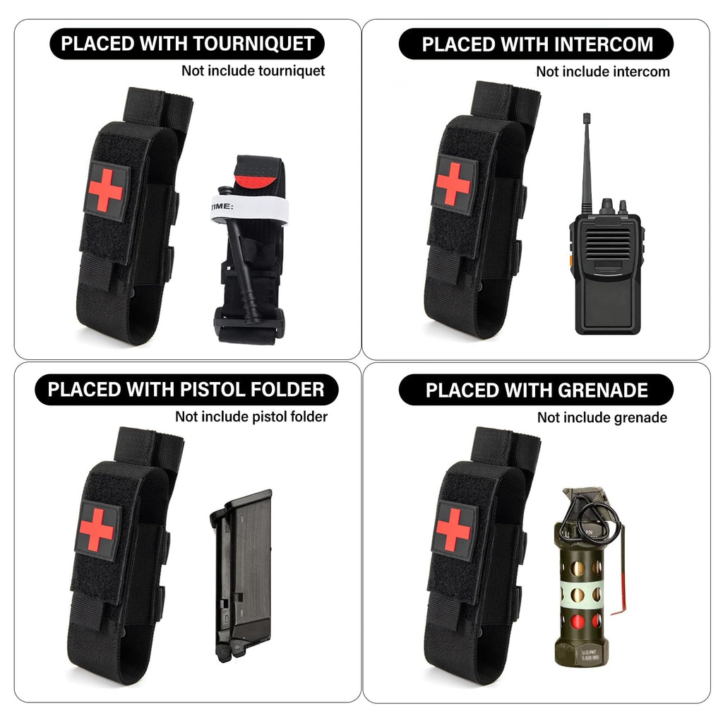 Upgrade Tactical Molle Tourniquet Holder, Portable Heavy Duty Molle Tourniquet Pouch Holder, Tactical TQ Trauma Tourniquets