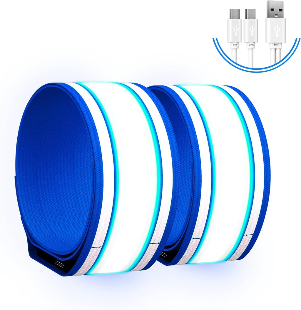 Skiennix LED Armband - High Visibility Reflective Light for Night Running | Rechargeable & Adjustable for All Ages