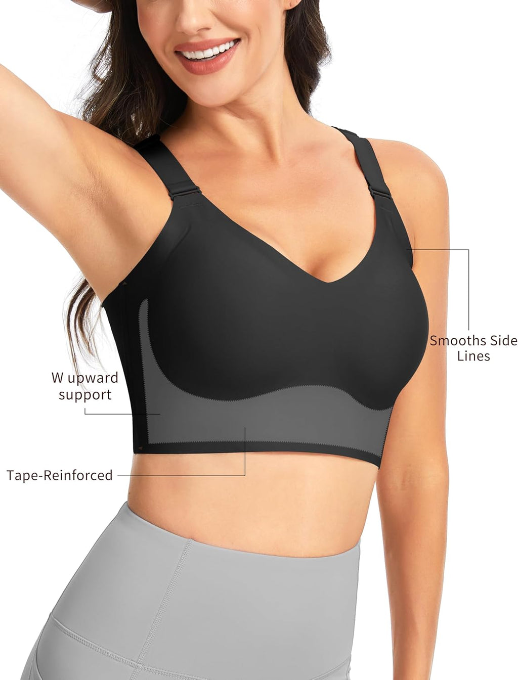 The Gym People Wireless Everyday Bra - Seamless Push-Up Bralette for Comfort & Full Coverage
