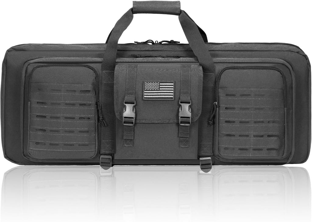 Skiennix 32-Inch Soft Rifle Case - Double Gun Carry Bag with Lockable Zipper & Laser-Cut Design