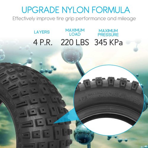 MZBZYU 12x4.50-6.5 Tire for K8 Scooter, 12x4.5-6.5 12in Electric Scooter Tire with Off-Road Tread, 12 x 4.50-6.5 Llantas Vacuum Electric Scooter Nylon Tire Replacement