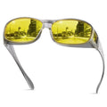 suoso Night Driving Glasses Fit Over Eyeglasses for Men Women, Polarized Anti Glare Night Vision Glasses HD Yellow Lens