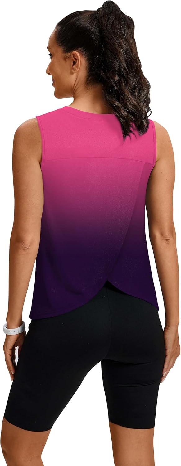 Skiennix Women's Loose Fit Sleeveless Yoga Tank Top - Comfortable Crew Neck Athletic Gym Shirt