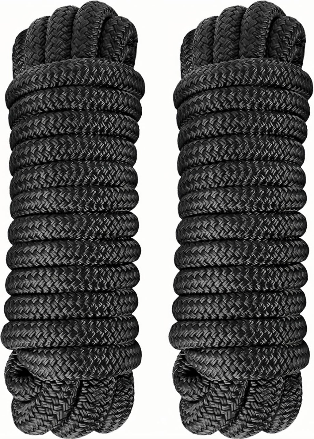 PACTHSD Dock Lines - 5/8" x 50' Double Braided Nylon Marine-Grade Boat Ropes with 16" Eyelet
