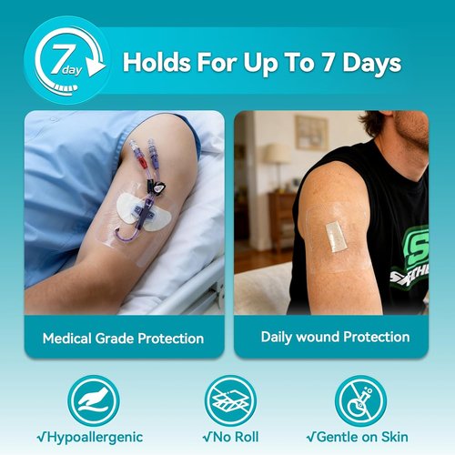 Dimora Transparent Film Dressing - Waterproof Adhesive Clear Bandages 4" x 5" | Ideal for IV Shield & Tattoo Aftercare