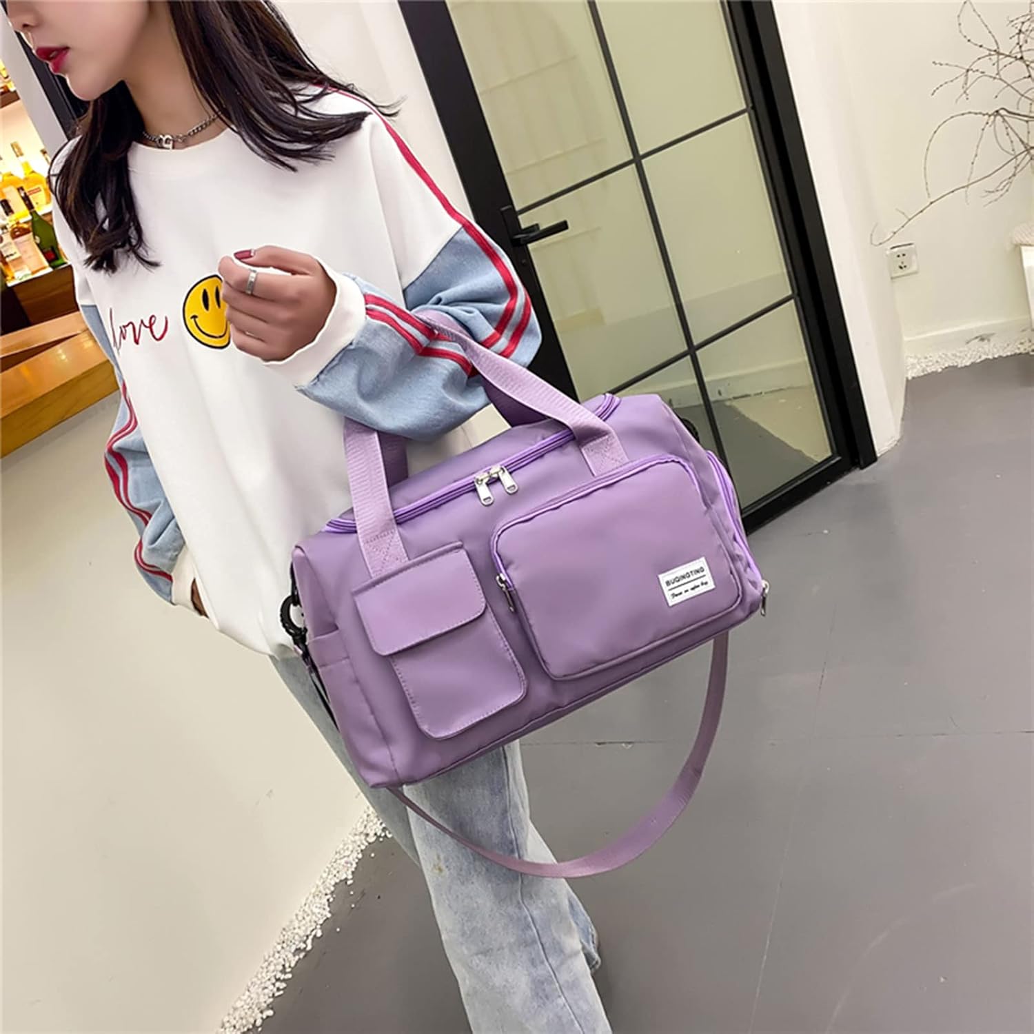 Skiennix Small Gym Bag - Women's Travel Duffle with Shoe Compartment | Ideal Weekender Bag