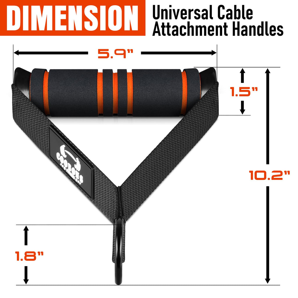 Heavy Duty Exercise Handles, Gym Cable Handles for Cable Machine Attachments, D Handle Cable Attachments, Handles for Resistance Bands, Workout Accessories, Fitness Equipment for Home Gym