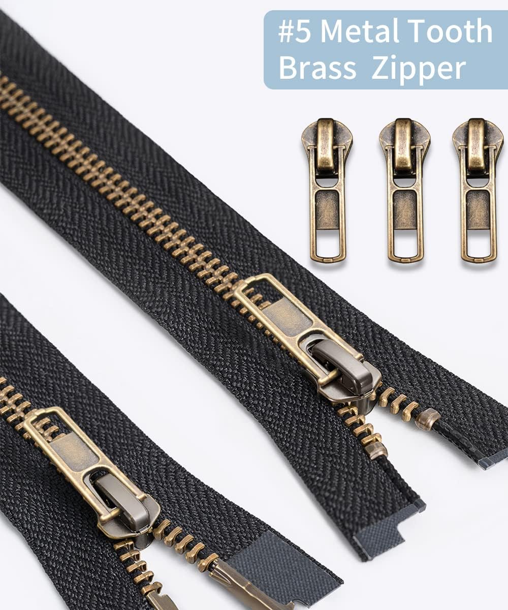 Zipper Repair Kit - Universal #5 Slider Replacement Kit | 52 Pcs for Jackets, Coats & More